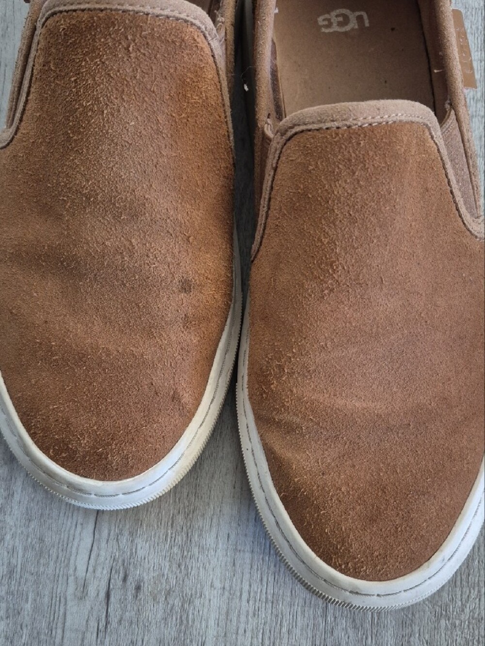 UGG Men's Tan Suede Slip-On Loafers - Picture 7 of 9